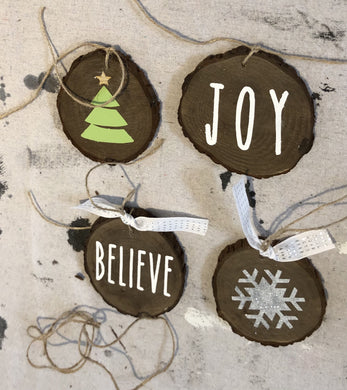 Hammer at Home $20 for 4 HOLIDAY Wood Slice Ornaments Take-Home Kit with Curbside Pick-up (Palm Beaches)