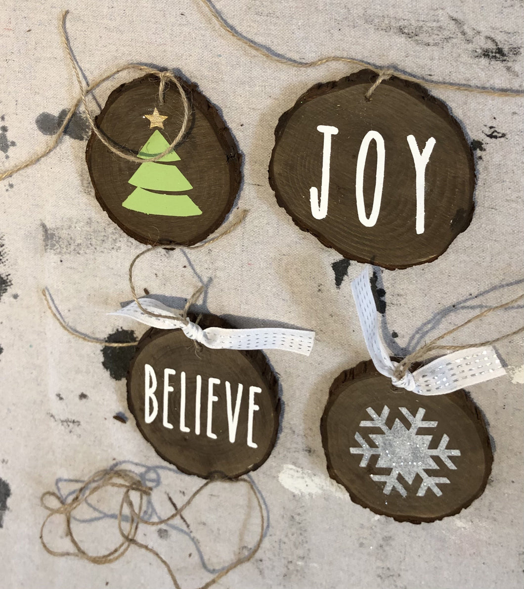 Hammer at Home $20 for 4 HOLIDAY Wood Slice Ornaments Take-Home Kit with Curbside Pick-up (Palm Beaches)